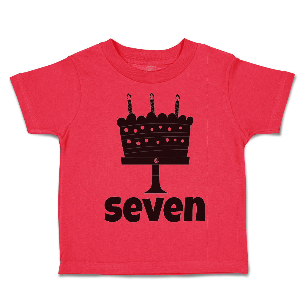 Toddler T-Shirt 7 Birthday Cake Celebrate Boy & Girl Clothes Baby Funny Tee - Picture 12 of 18