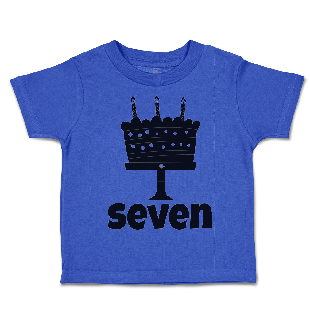 Toddler T-Shirt 7 Birthday Cake Celebrate Boy & Girl Clothes Baby Funny Tee - Picture 13 of 18