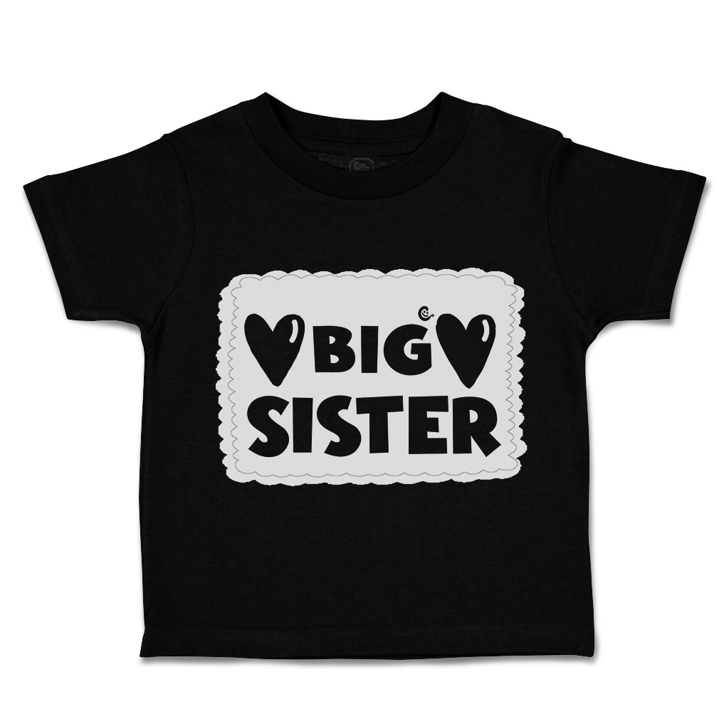 Toddler T-Shirt Big Sister Heart Love Siblings Boy & Girl Clothes Baby Funny Tee - Picture 8 of 18