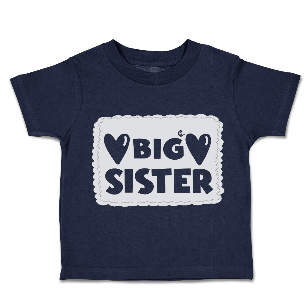 Toddler T-Shirt Big Sister Heart Love Siblings Boy & Girl Clothes Baby Funny Tee - Picture 10 of 18