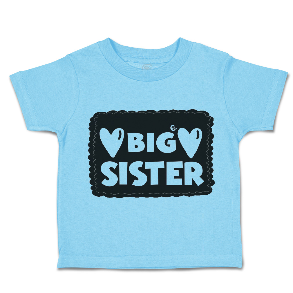 Toddler T-Shirt Big Sister Heart Love Siblings Boy & Girl Clothes Baby Funny Tee - Picture 15 of 18