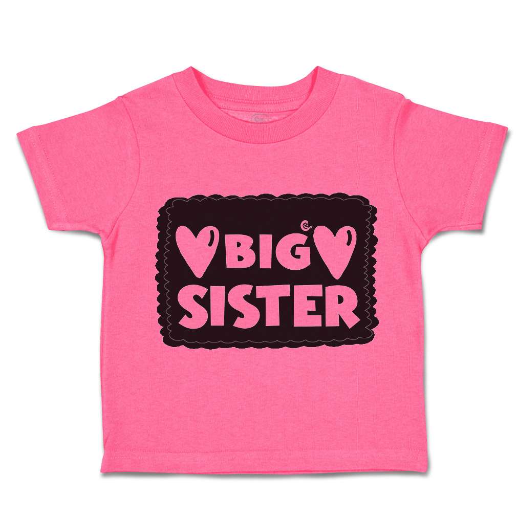 Toddler T-Shirt Big Sister Heart Love Siblings Boy & Girl Clothes Baby Funny Tee - Picture 7 of 18
