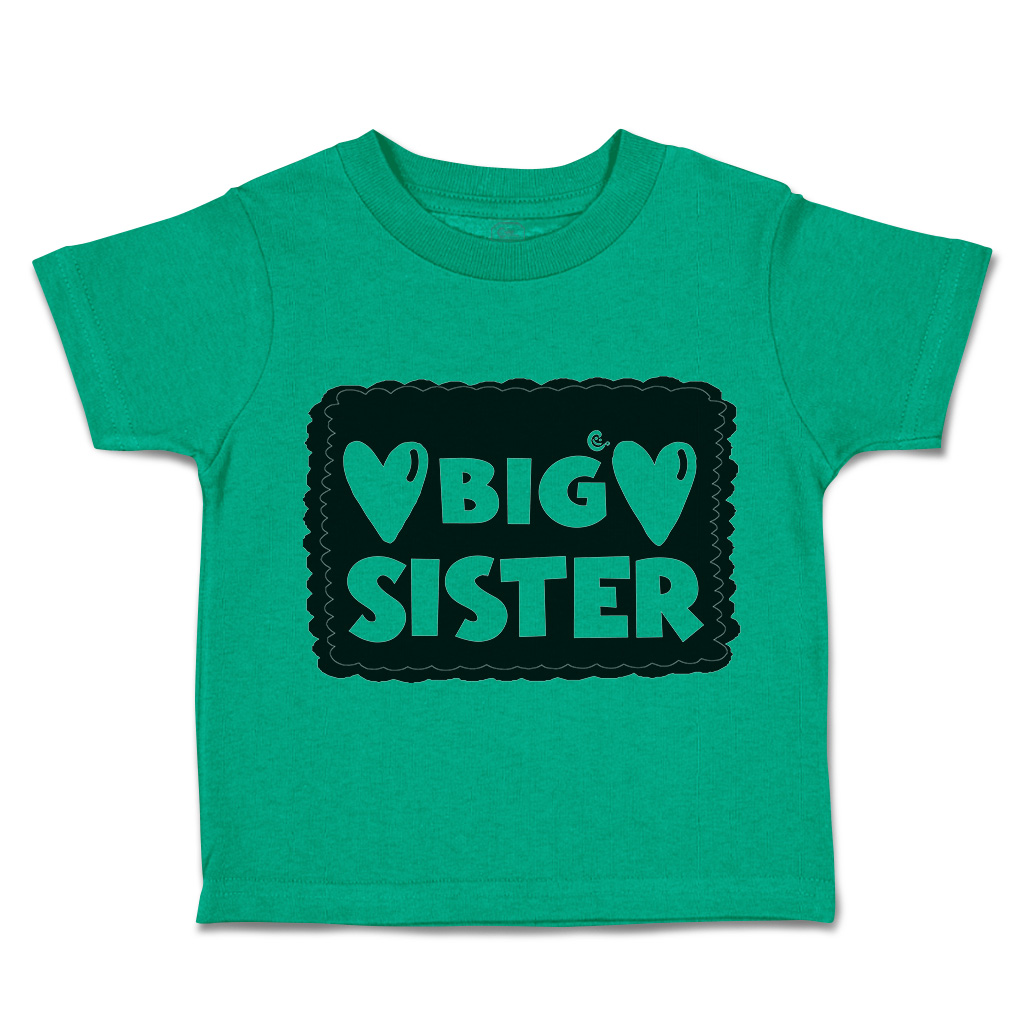 Toddler T-Shirt Big Sister Heart Love Siblings Boy & Girl Clothes Baby Funny Tee - Picture 9 of 18
