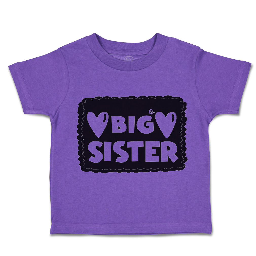 Toddler T-Shirt Big Sister Heart Love Siblings Boy & Girl Clothes Baby Funny Tee - Picture 17 of 18