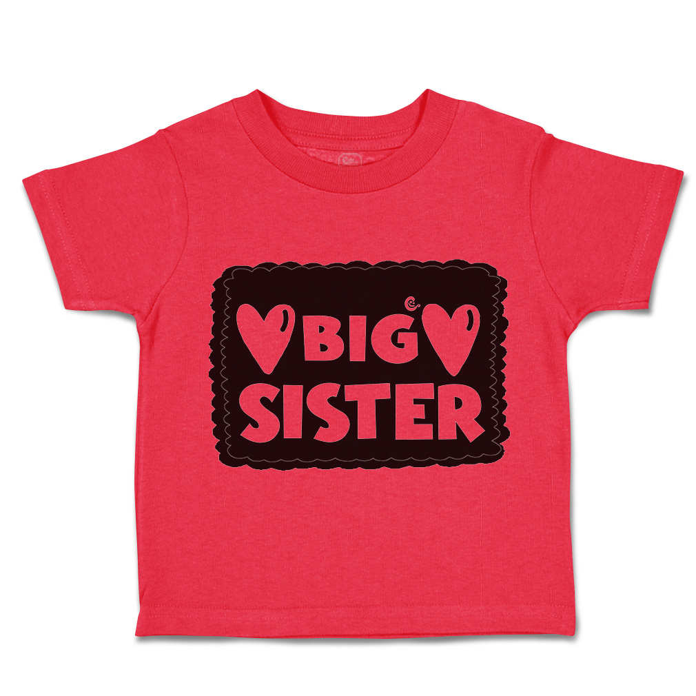 Toddler T-Shirt Big Sister Heart Love Siblings Boy & Girl Clothes Baby Funny Tee - Picture 12 of 18