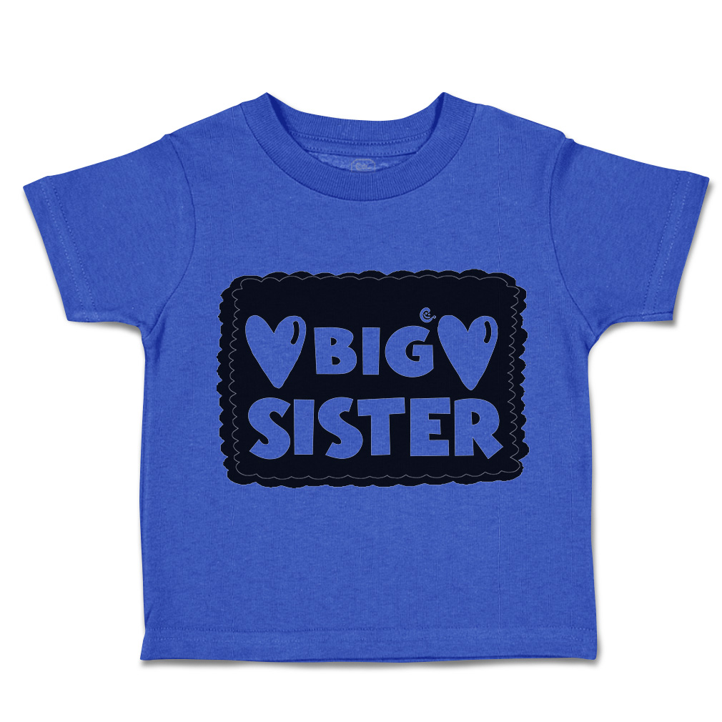 Toddler T-Shirt Big Sister Heart Love Siblings Boy & Girl Clothes Baby Funny Tee - Picture 13 of 18