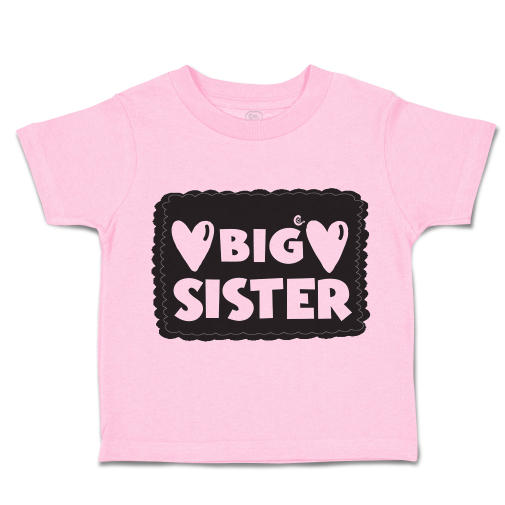 Toddler T-Shirt Big Sister Heart Love Siblings Boy & Girl Clothes Baby Funny Tee - Picture 18 of 18
