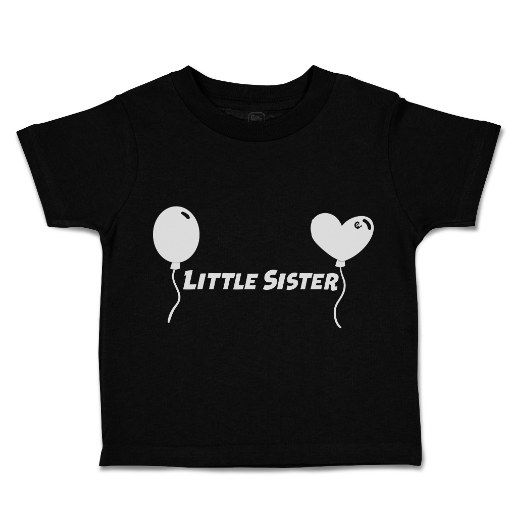 Toddler T-Shirt Little Sister Heart Balloons Cotton Family Boy & Girl Clothes - Picture 8 of 18