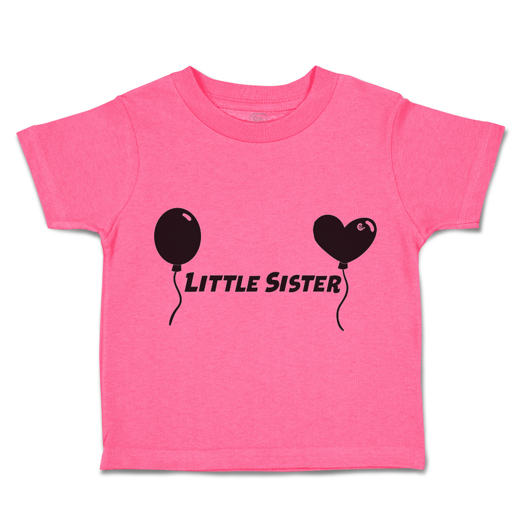 Toddler T-Shirt Little Sister Heart Balloons Cotton Family Boy & Girl Clothes - Picture 7 of 18