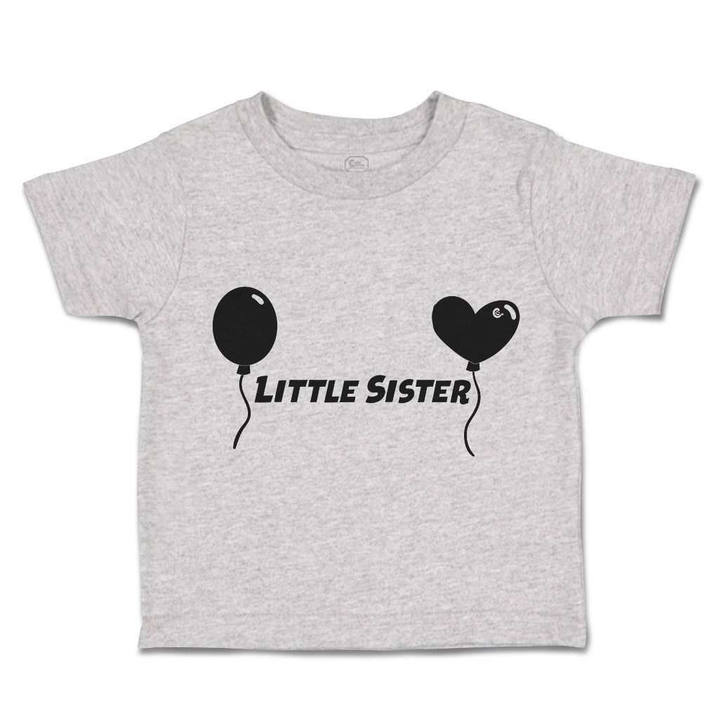 Toddler T-Shirt Little Sister Heart Balloons Cotton Family Boy & Girl Clothes - Picture 11 of 18