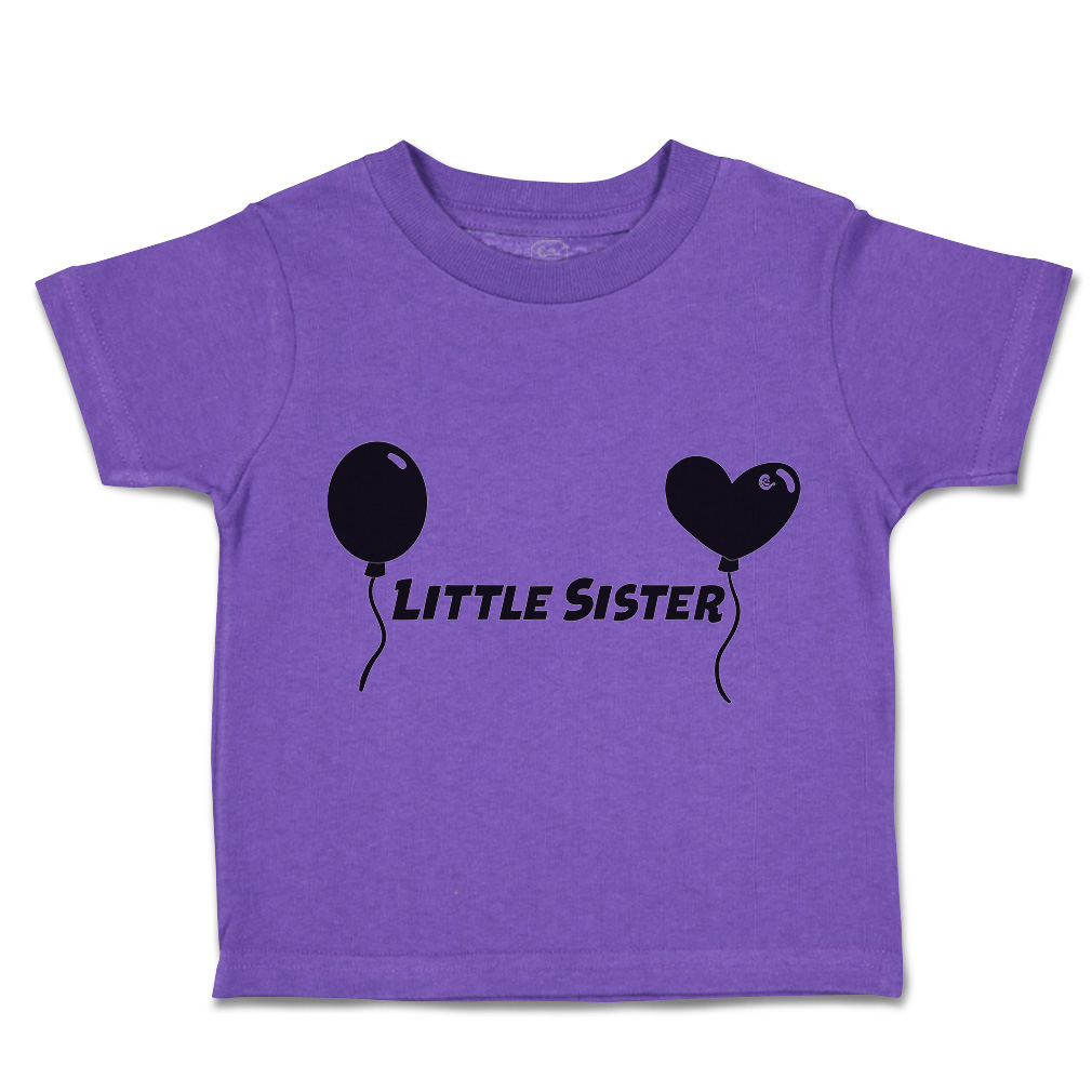 Toddler T-Shirt Little Sister Heart Balloons Cotton Family Boy & Girl Clothes - Picture 17 of 18