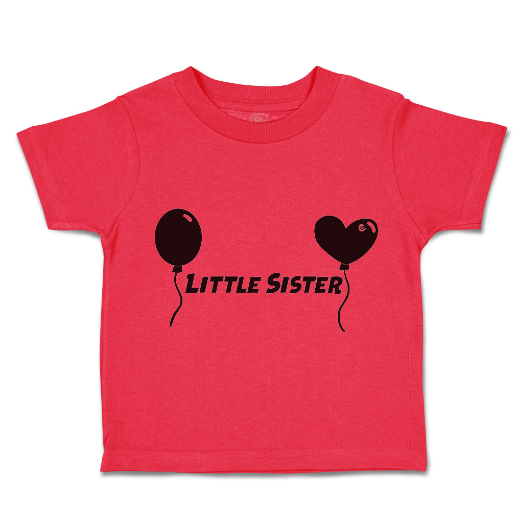 Toddler T-Shirt Little Sister Heart Balloons Cotton Family Boy & Girl Clothes - Picture 12 of 18
