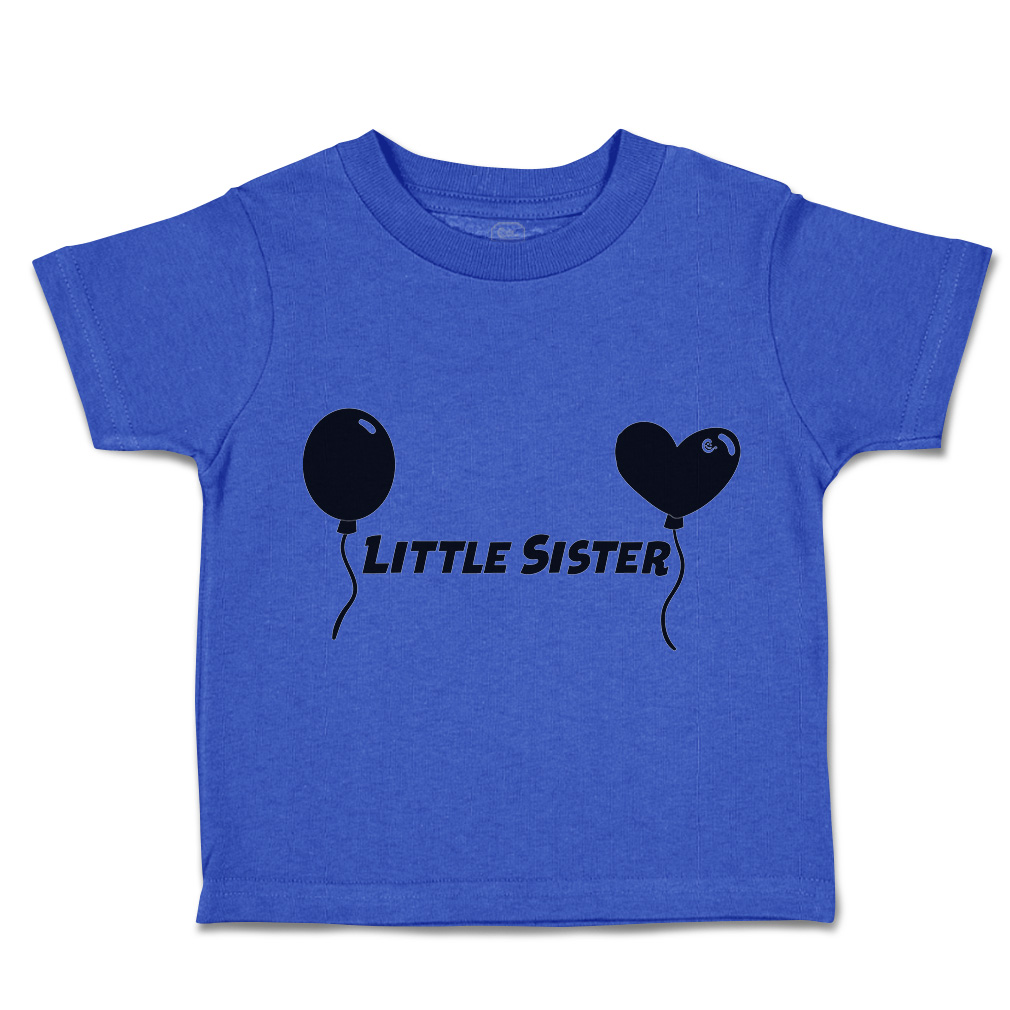 Toddler T-Shirt Little Sister Heart Balloons Cotton Family Boy & Girl Clothes - Picture 13 of 18
