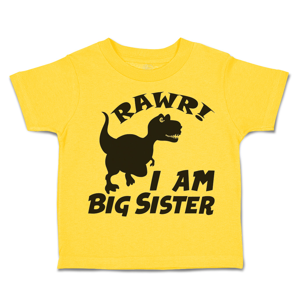 Toddler T-Shirt Rawr I Am Big Sister Dinosaur Cotton Animal Boy & Girl Clothes - Picture 14 of 18