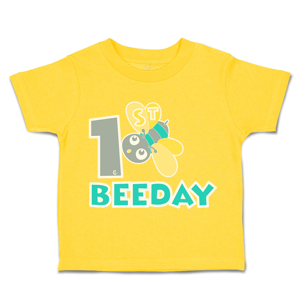 Toddler T-Shirt First Birthday Bee Day Honey Bee Cotton Cakes Boy & Girl Clothes - Picture 14 of 18