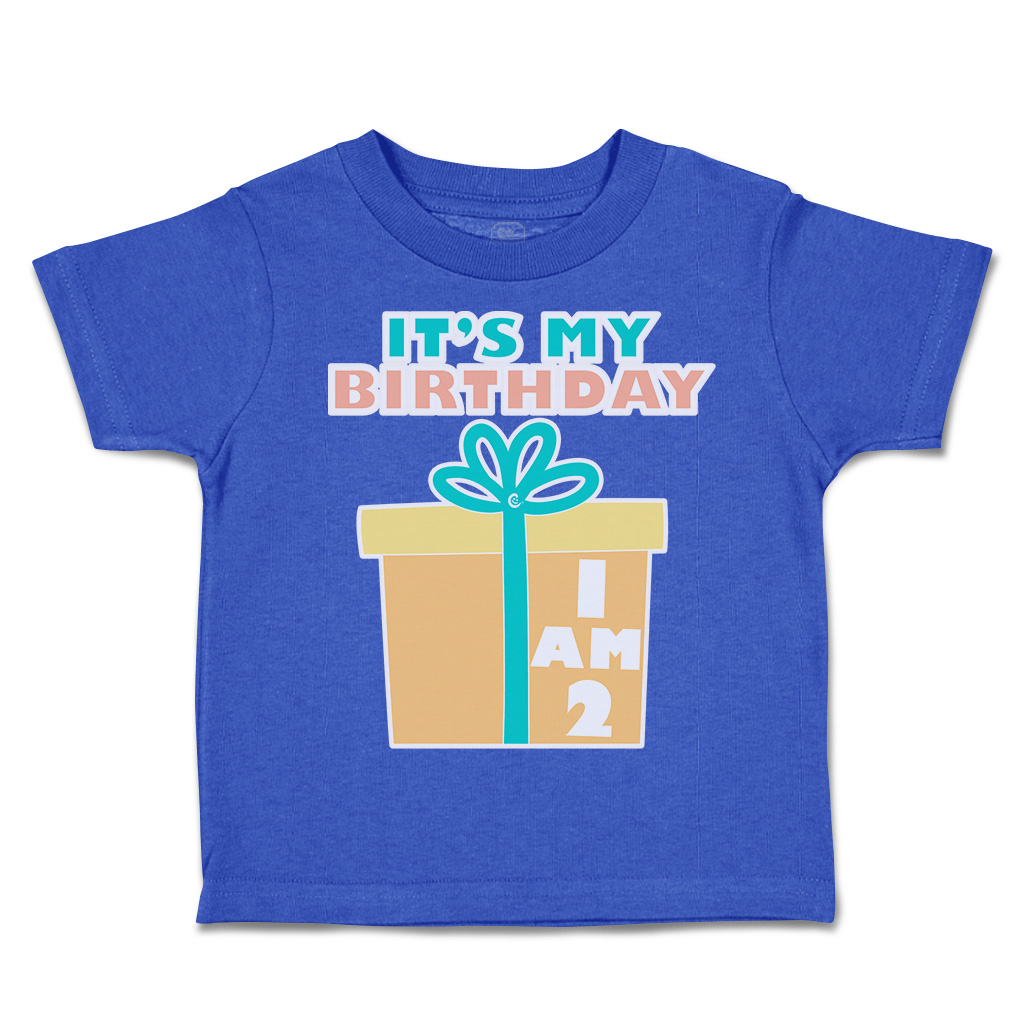 Toddler T-Shirt It Is My Birthday I Am 2 Gifts Cotton Cakes Boy & Girl Clothes - Picture 13 of 18