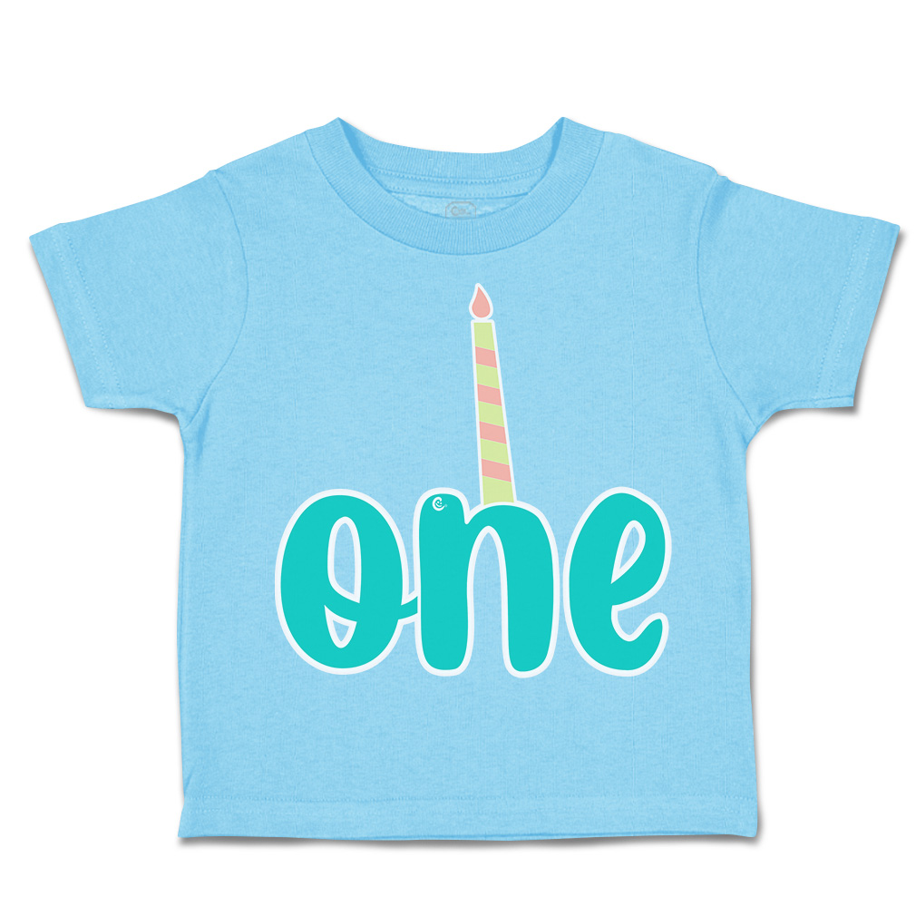 Toddler T-Shirt 1 Candles First Birthday Cotton Celebrate Boy & Girl Clothes - Picture 15 of 18