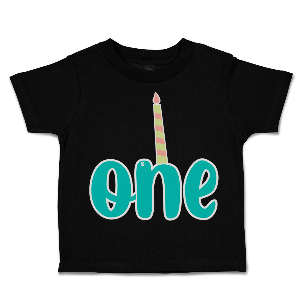 Toddler T-Shirt 1 Candles First Birthday Cotton Celebrate Boy & Girl Clothes - Picture 8 of 18