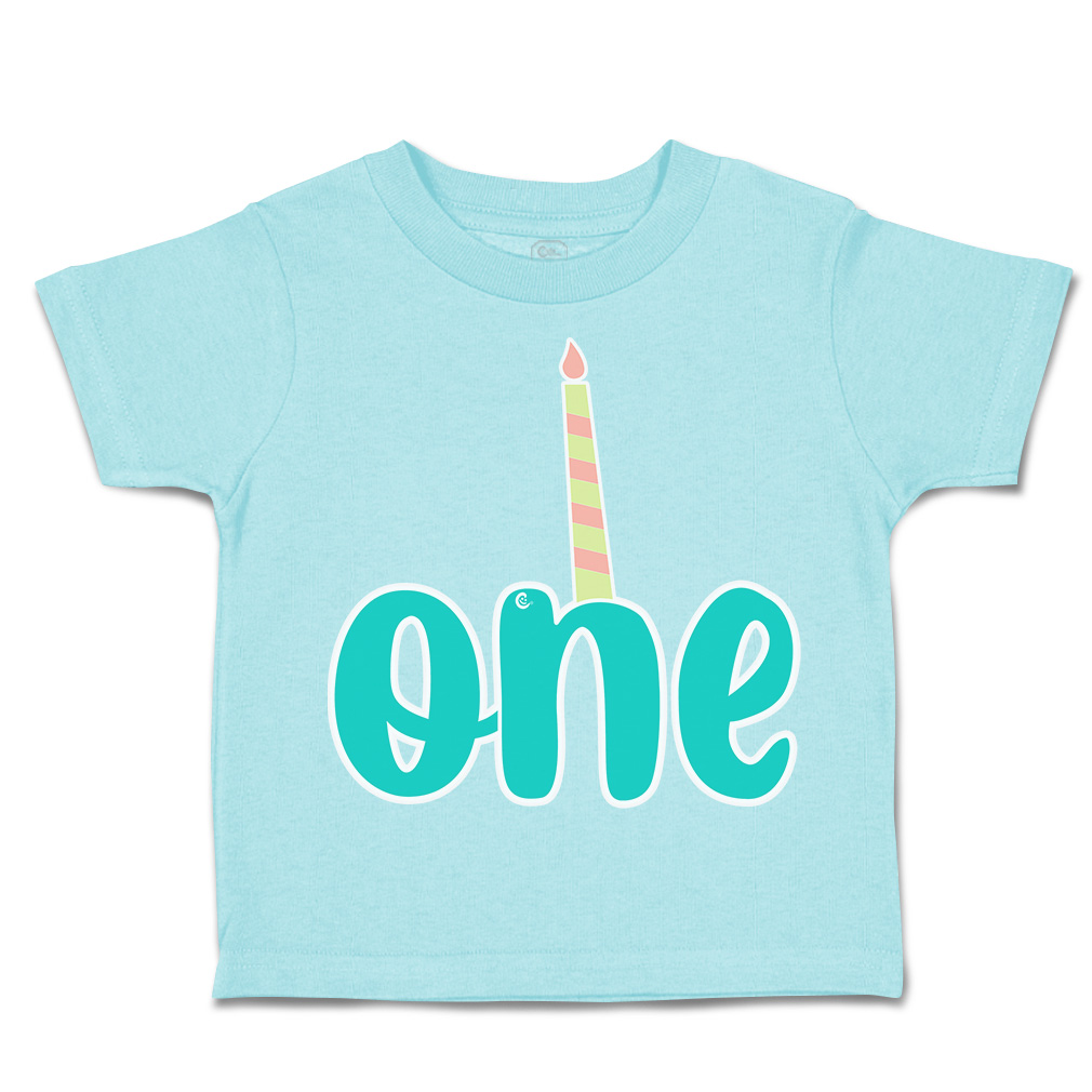 Toddler T-Shirt 1 Candles First Birthday Cotton Celebrate Boy & Girl Clothes - Picture 6 of 18
