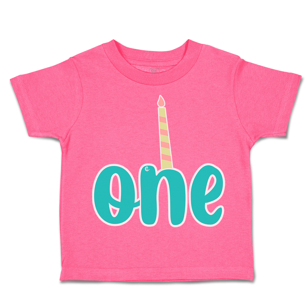 Toddler T-Shirt 1 Candles First Birthday Cotton Celebrate Boy & Girl Clothes - Picture 7 of 18
