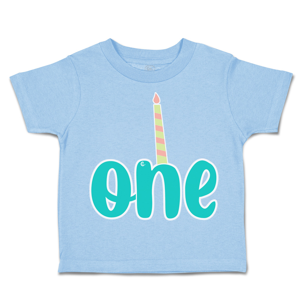 Toddler T-Shirt 1 Candles First Birthday Cotton Celebrate Boy & Girl Clothes - Picture 16 of 18