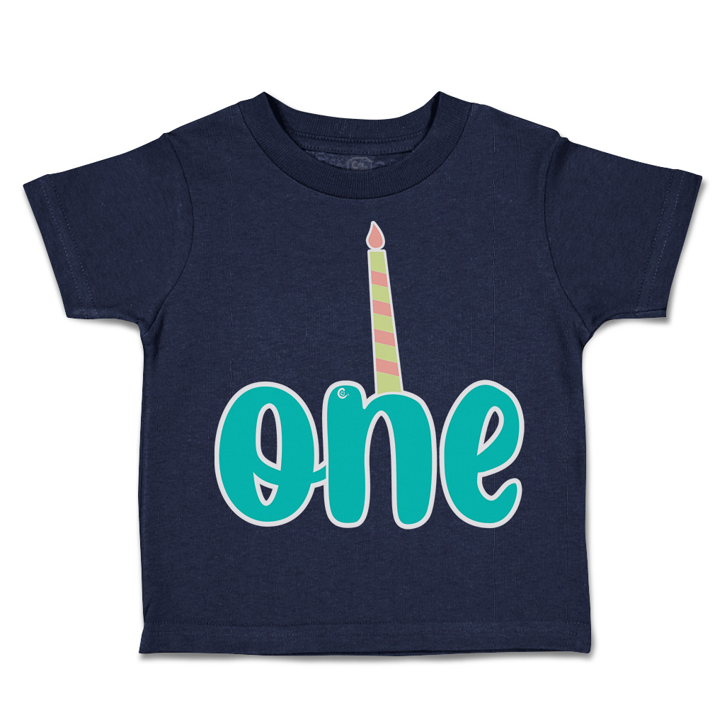 Toddler T-Shirt 1 Candles First Birthday Cotton Celebrate Boy & Girl Clothes - Picture 10 of 18