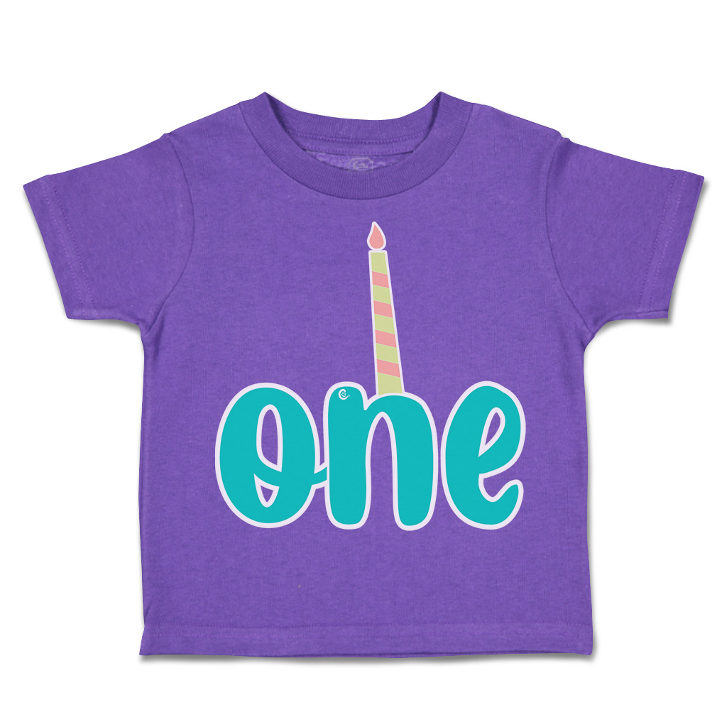 Toddler T-Shirt 1 Candles First Birthday Cotton Celebrate Boy & Girl Clothes - Picture 17 of 18