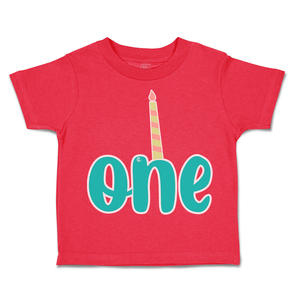 Toddler T-Shirt 1 Candles First Birthday Cotton Celebrate Boy & Girl Clothes - Picture 12 of 18
