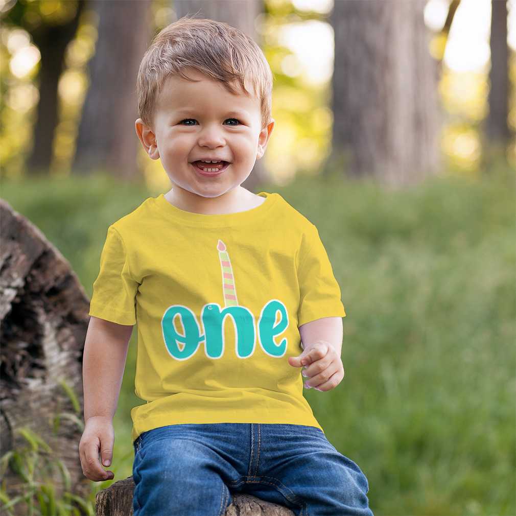 Toddler T-Shirt 1 Candles First Birthday Cotton Celebrate Boy & Girl Clothes - Picture 4 of 18