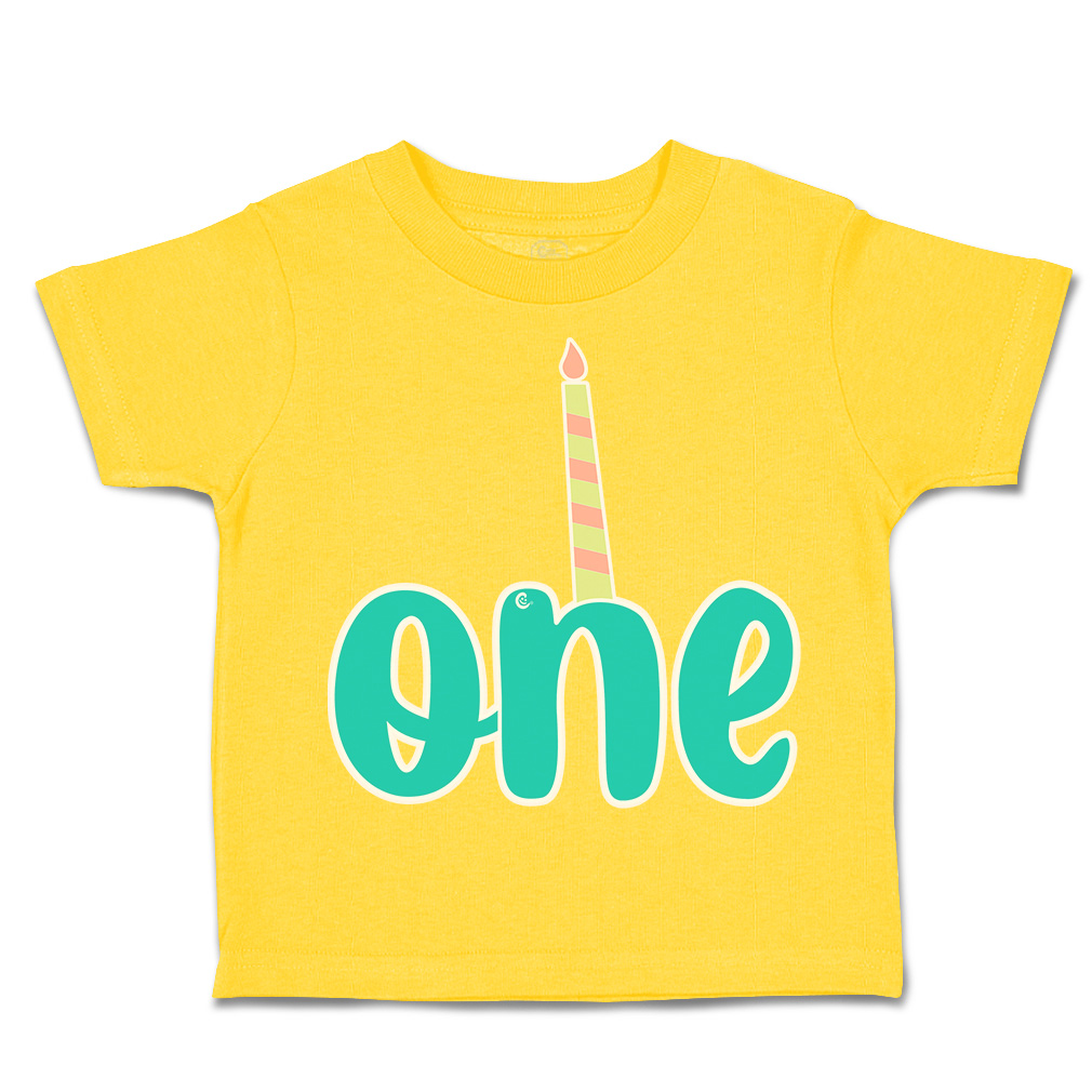 Toddler T-Shirt 1 Candles First Birthday Cotton Celebrate Boy & Girl Clothes - Picture 14 of 18
