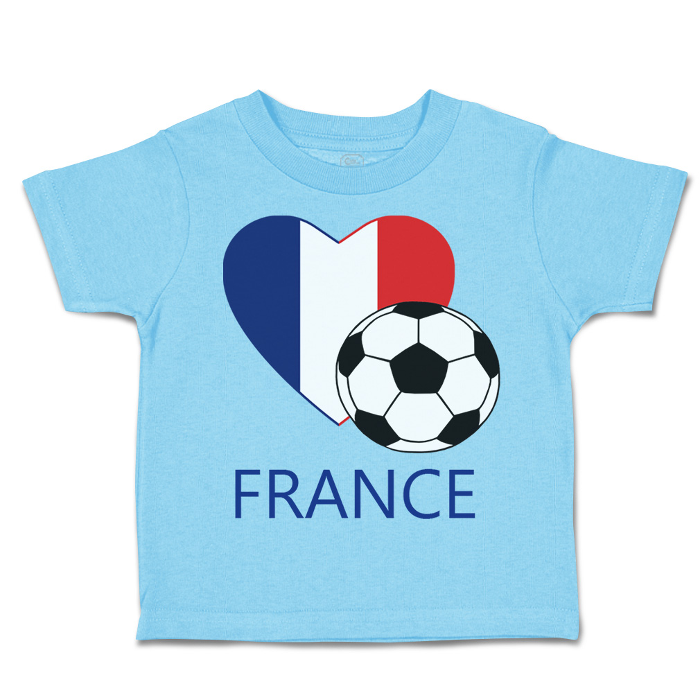 Toddler T-Shirt Love Soccer Heart France Style 2 Euro Cup Boy & Girl Clothes - Picture 16 of 39