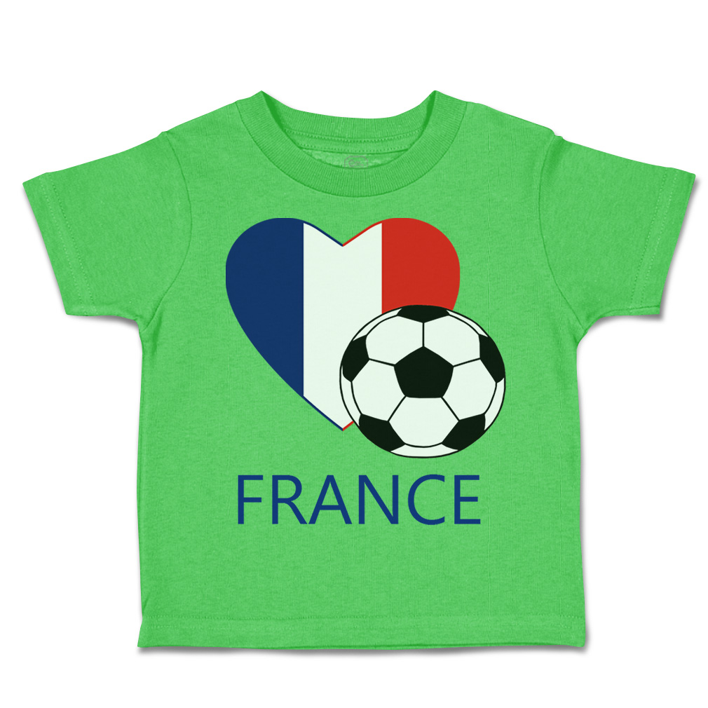 Toddler T-Shirt Love Soccer Heart France Style 2 Euro Cup Boy & Girl Clothes - Picture 34 of 39