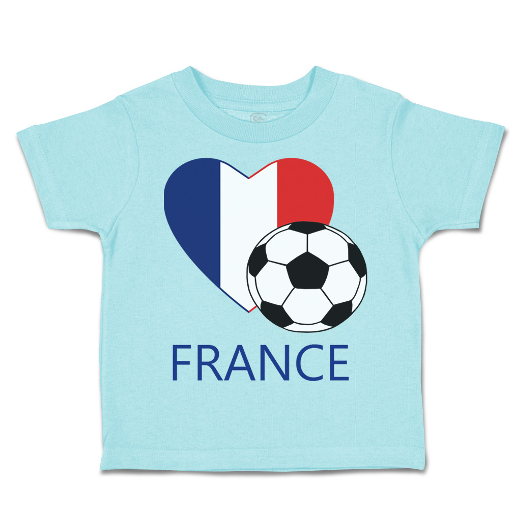 Toddler T-Shirt Love Soccer Heart France Style 2 Euro Cup Boy & Girl Clothes - Picture 18 of 39