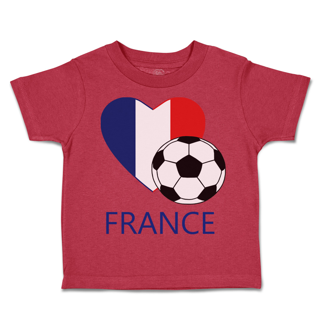 Toddler T-Shirt Love Soccer Heart France Style 2 Euro Cup Boy & Girl Clothes - Picture 28 of 39