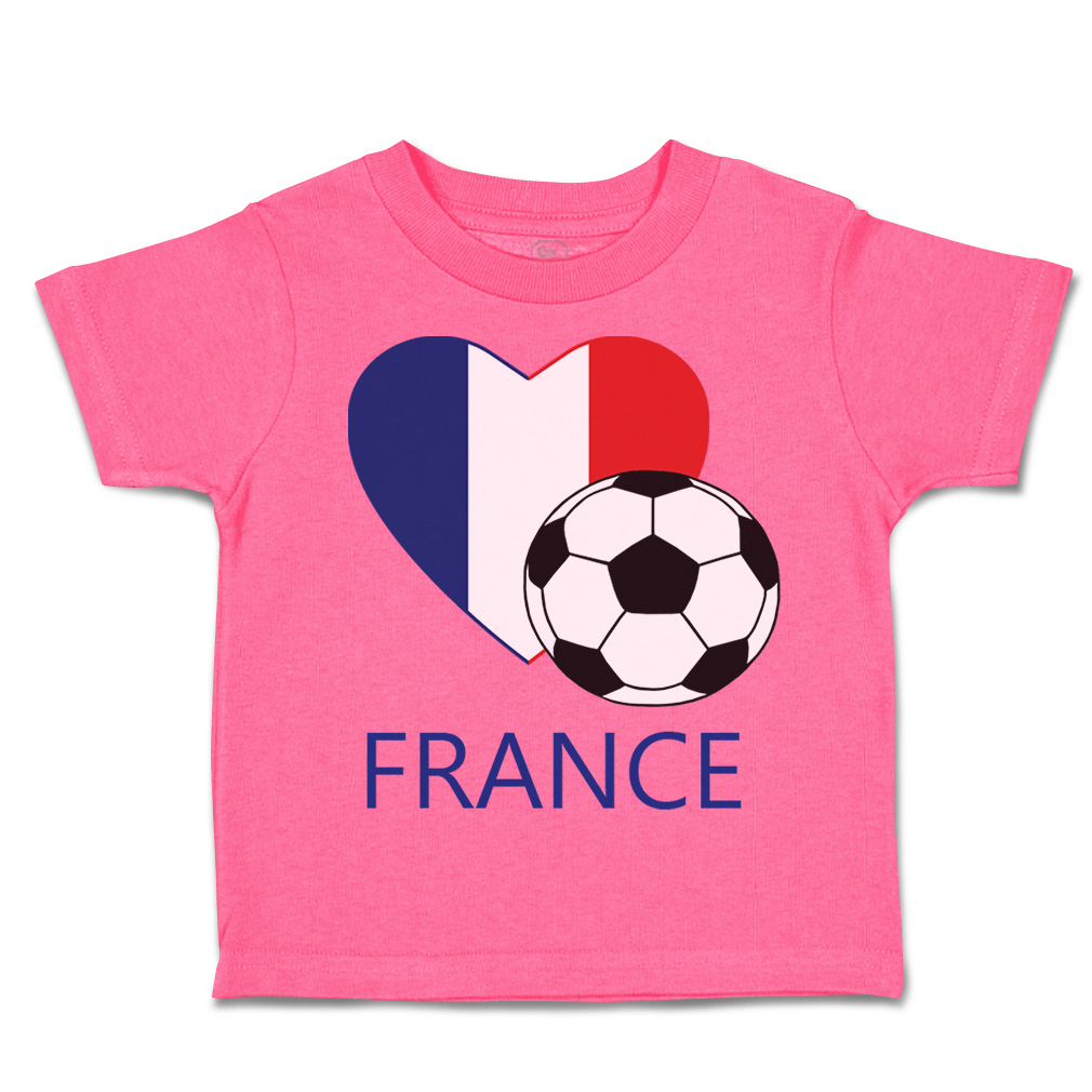 Toddler T-Shirt Love Soccer Heart France Style 2 Euro Cup Boy & Girl Clothes - Picture 22 of 39