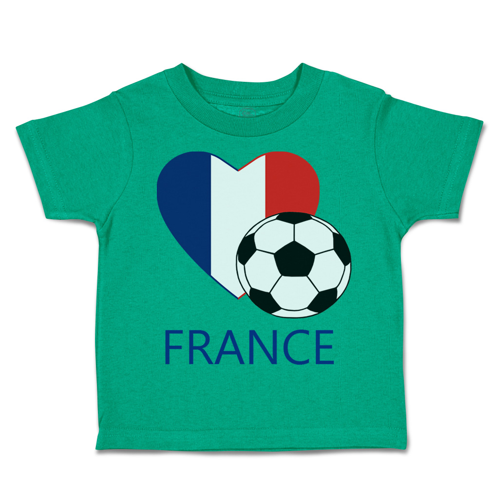 Toddler T-Shirt Love Soccer Heart France Style 2 Euro Cup Boy & Girl Clothes - Picture 36 of 39