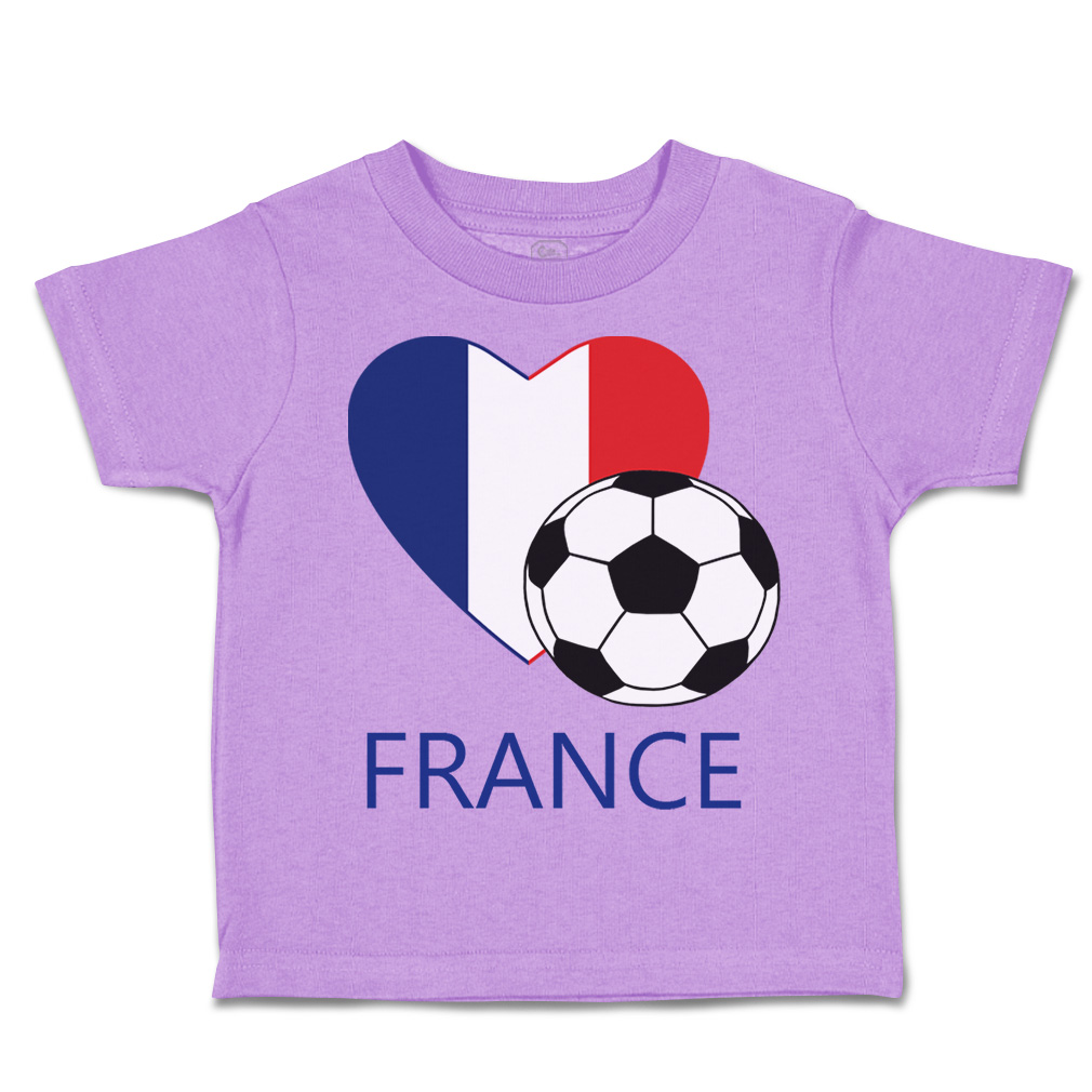 Toddler T-Shirt Love Soccer Heart France Style 2 Euro Cup Boy & Girl Clothes - Picture 30 of 39