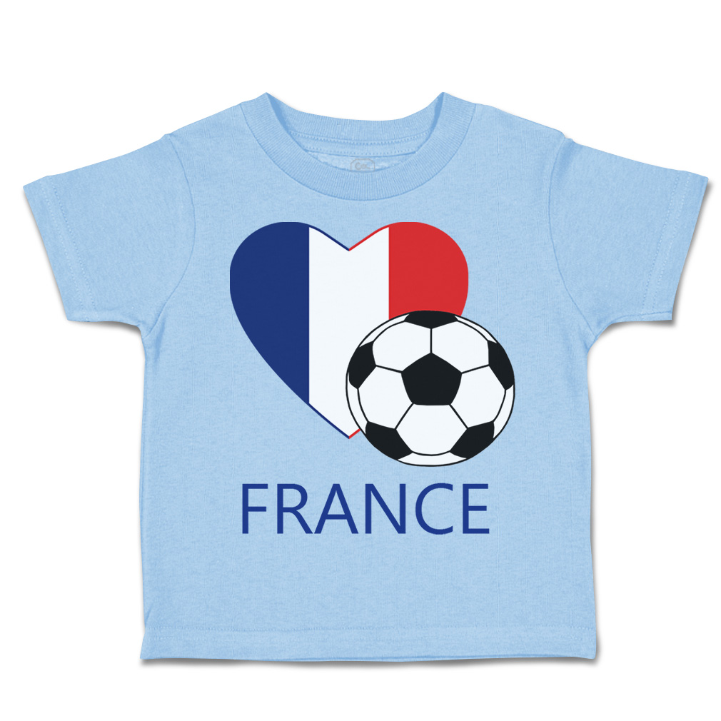 Toddler T-Shirt Love Soccer Heart France Style 2 Euro Cup Boy & Girl Clothes - Picture 14 of 39