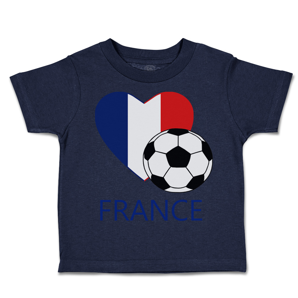 Toddler T-Shirt Love Soccer Heart France Style 2 Euro Cup Boy & Girl Clothes - Picture 10 of 39