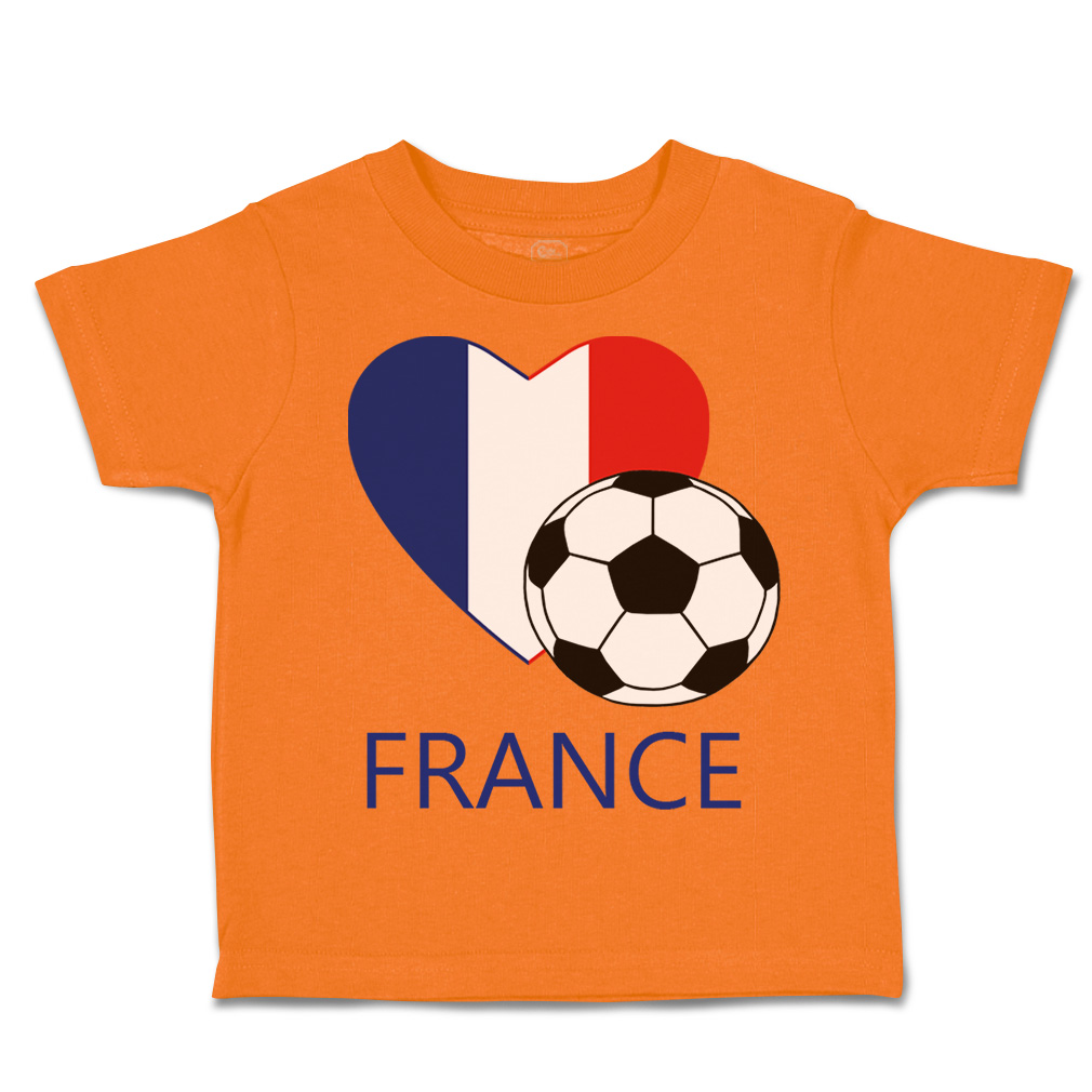 Toddler T-Shirt Love Soccer Heart France Style 2 Euro Cup Boy & Girl Clothes - Picture 24 of 39