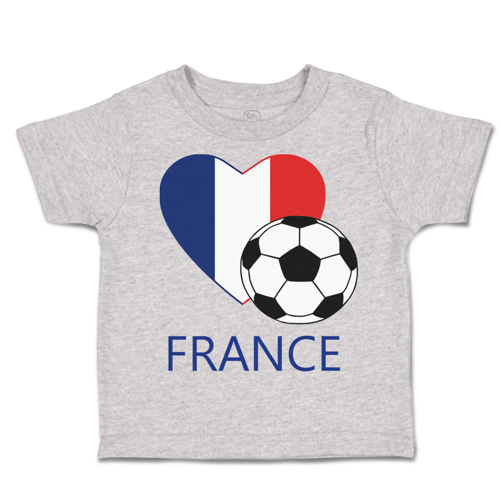 Toddler T-Shirt Love Soccer Heart France Style 2 Euro Cup Boy & Girl Clothes - Picture 6 of 39