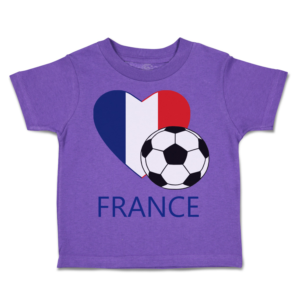 Toddler T-Shirt Love Soccer Heart France Style 2 Euro Cup Boy & Girl Clothes - Picture 38 of 39