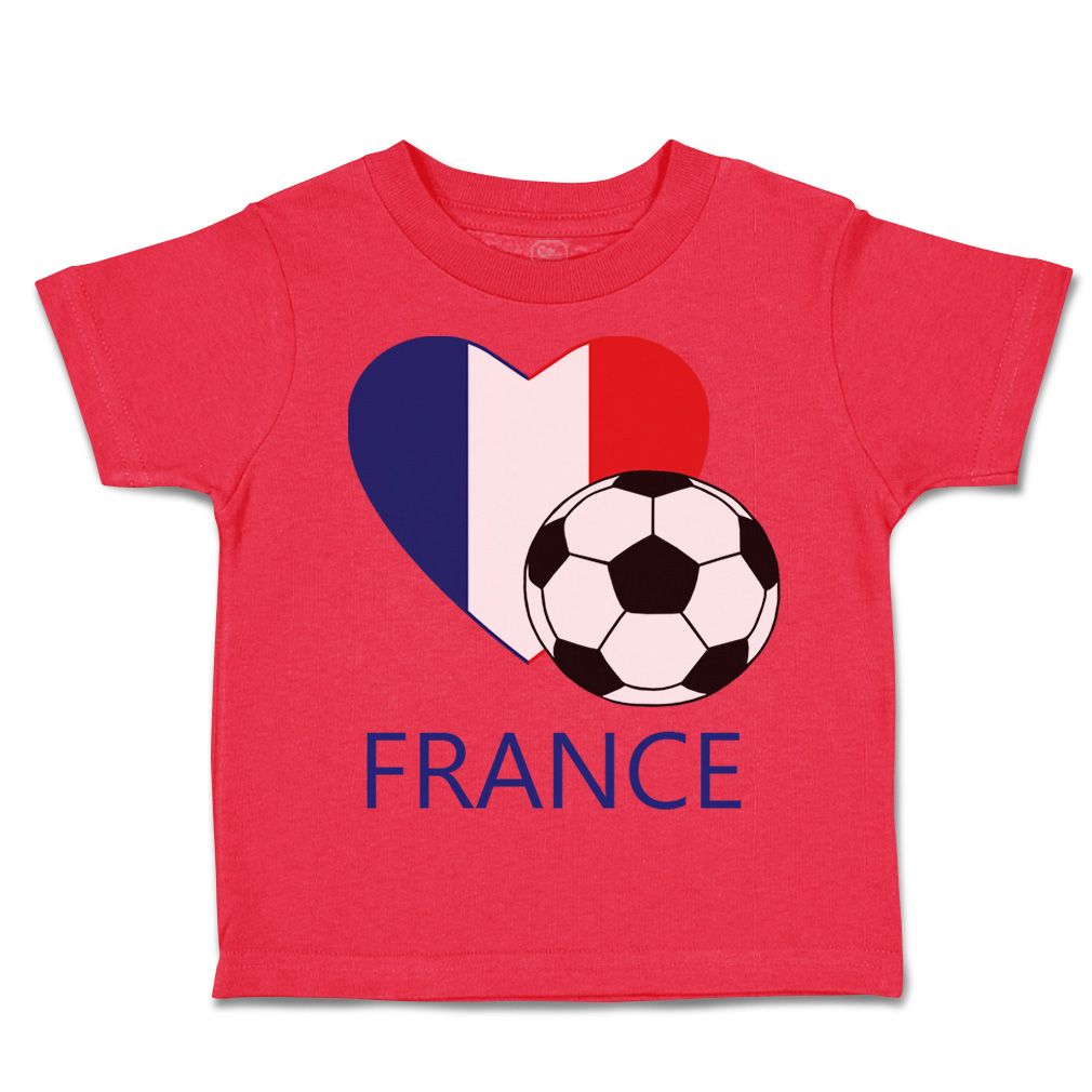 Toddler T-Shirt Love Soccer Heart France Style 2 Euro Cup Boy & Girl Clothes - Picture 26 of 39