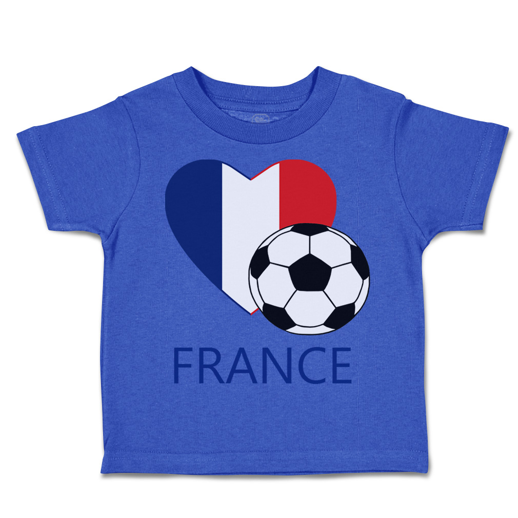 Toddler T-Shirt Love Soccer Heart France Style 2 Euro Cup Boy & Girl Clothes - Picture 12 of 39