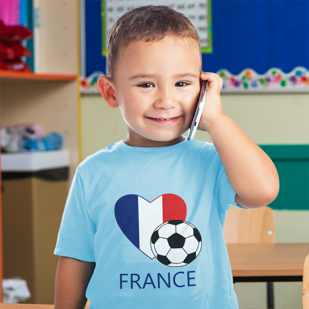 Toddler T-Shirt Love Soccer Heart France Style 2 Euro Cup Boy & Girl Clothes - Picture 3 of 39