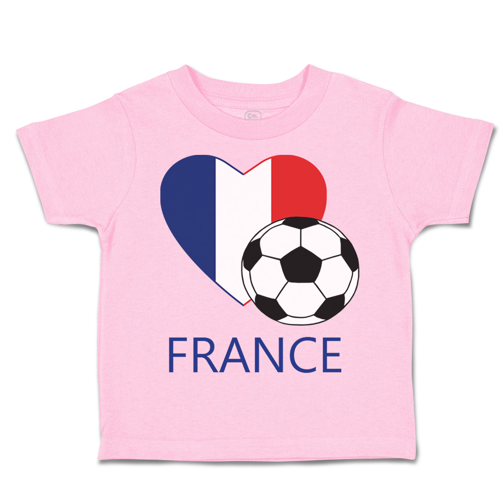 Toddler T-Shirt Love Soccer Heart France Style 2 Euro Cup Boy & Girl Clothes - Picture 20 of 39