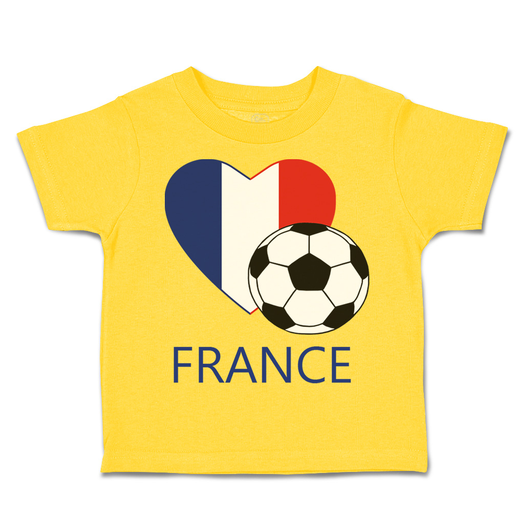 Toddler T-Shirt Love Soccer Heart France Style 2 Euro Cup Boy & Girl Clothes - Picture 32 of 39