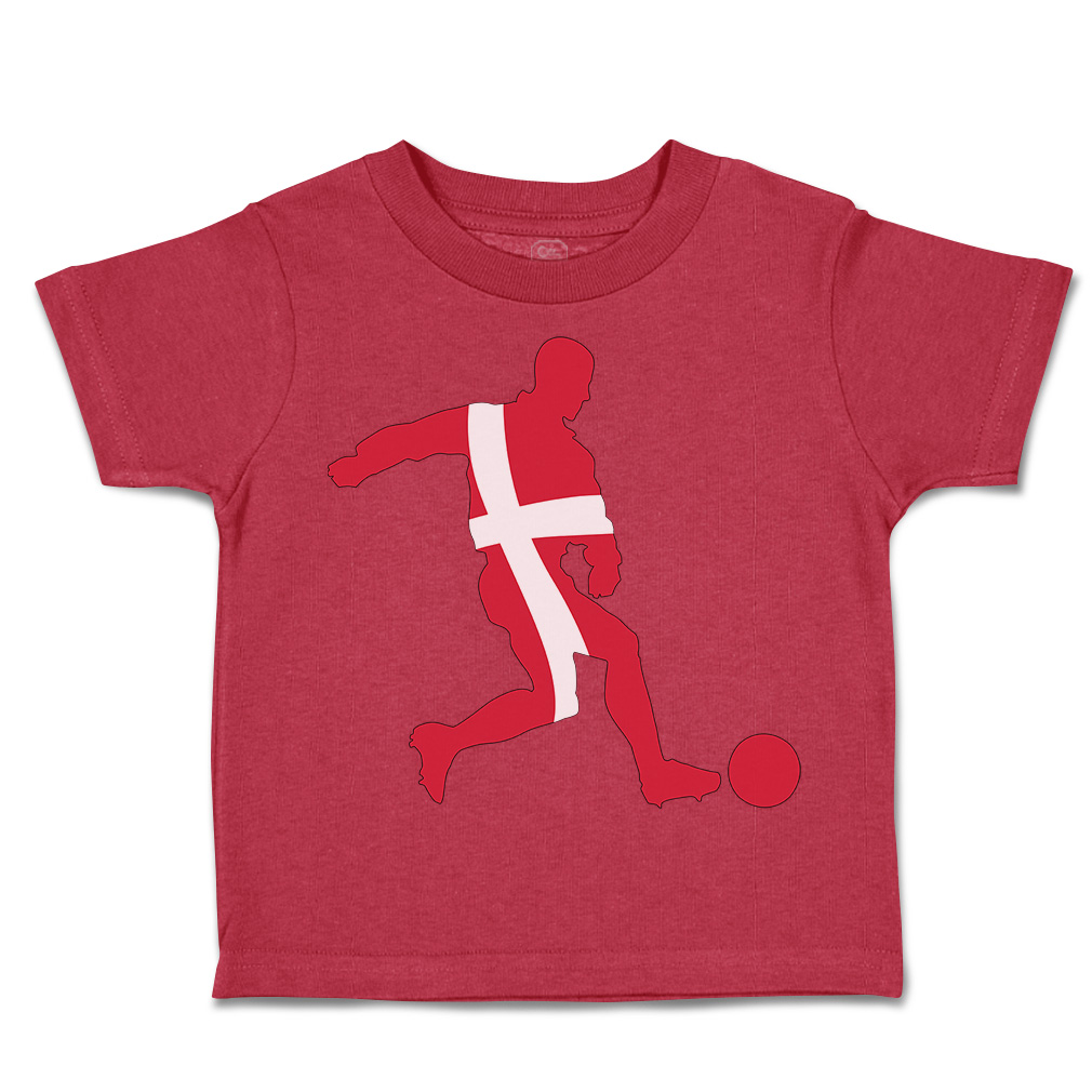 Toddler T-Shirt Soccer Player Denmark Sports Soccer Euro Cup Boy & Girl Clothes - Picture 28 of 39