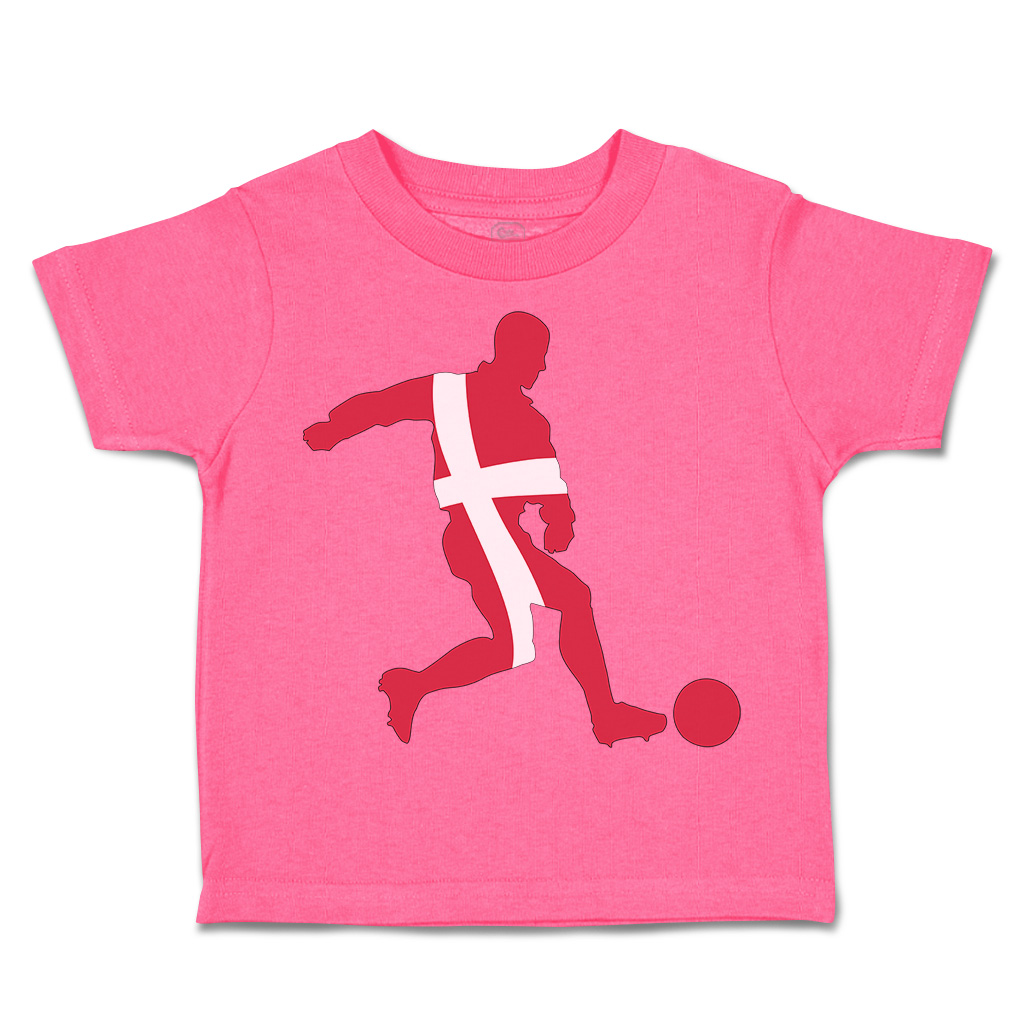Toddler T-Shirt Soccer Player Denmark Sports Soccer Euro Cup Boy & Girl Clothes - Picture 22 of 39