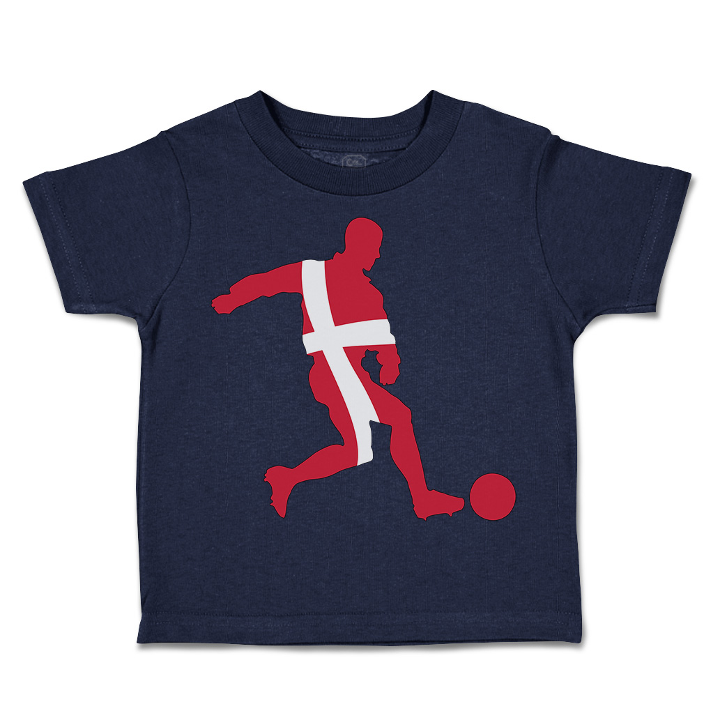 Toddler T-Shirt Soccer Player Denmark Sports Soccer Euro Cup Boy & Girl Clothes - Picture 10 of 39